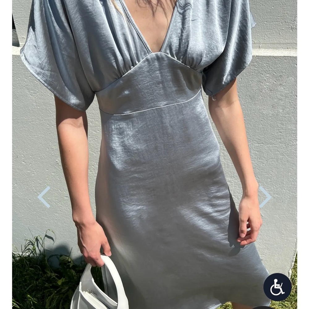 Oak and fort satin blue dress- NWT